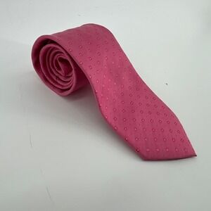 Firenze Necktie Pink Geometric Floral 100% Silk Italy Mens